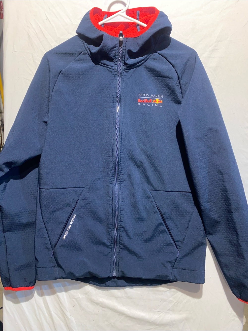 Aston Martin Red Bull Racing Men's Navy Performance Jacket with Red Trim